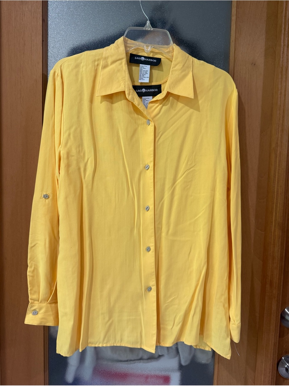 Sag Harbor Yellow - 2 Pieces - Sleeveless Long Sleeve Blouse Shirt - Size Small